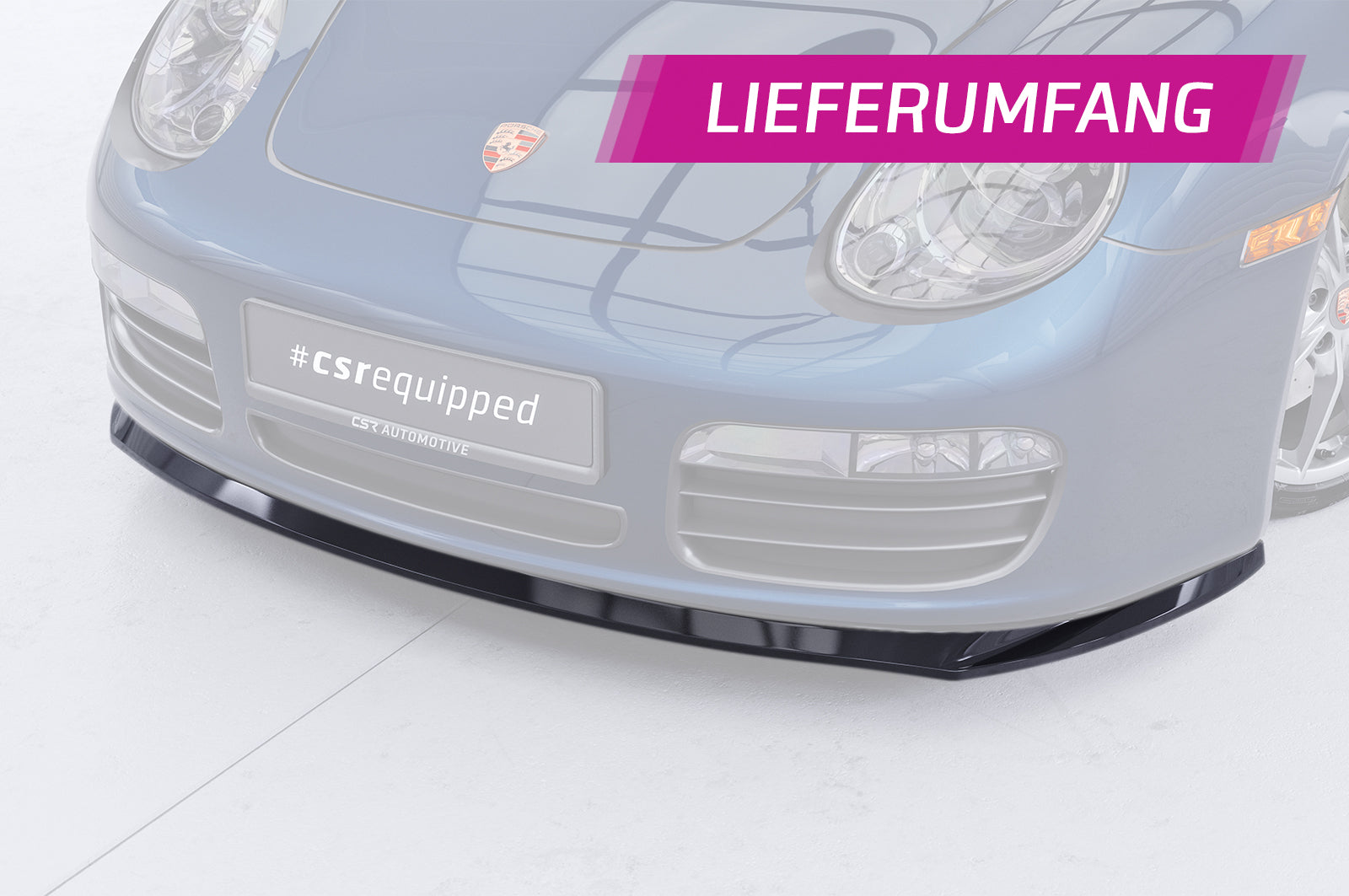 CSR Frontspoiler | Cup-Spoilerlippe mit ABE für Porsche 987 Boxster CSL597-L Unlackiert roh (Lackierung erforderlich)
