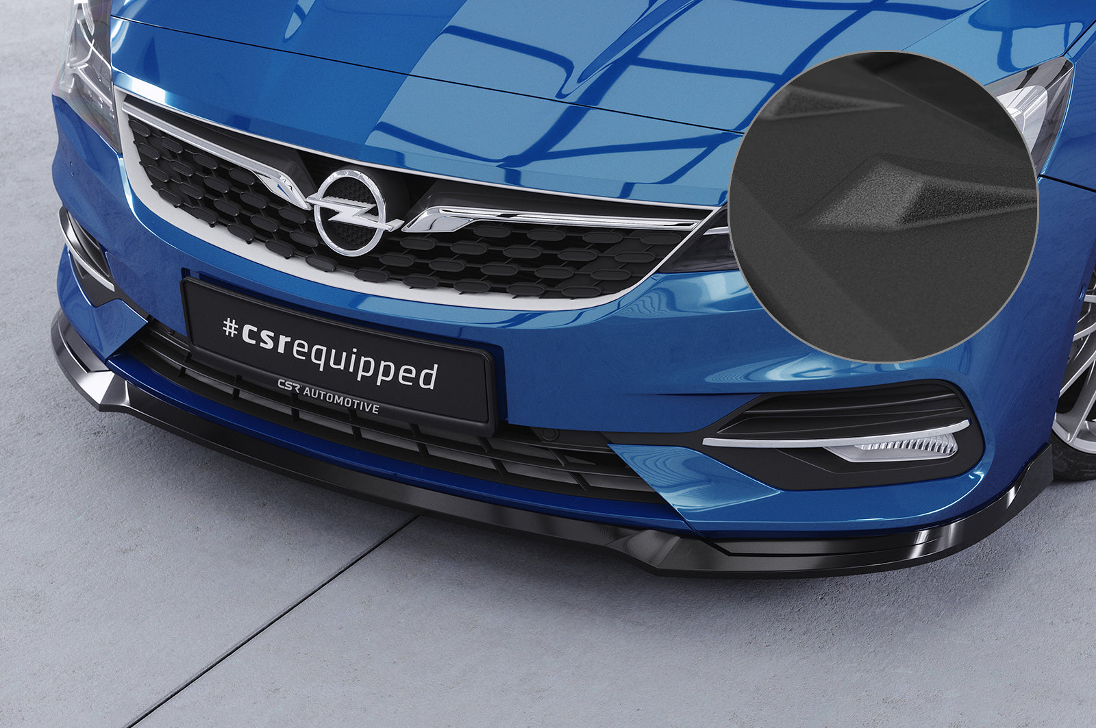 CSR Frontspoiler | Cup-Spoilerlippe mit ABE für Opel Astra K CSL601-S Strukturiert schwarz matt (keine Lackierung erforderlich)