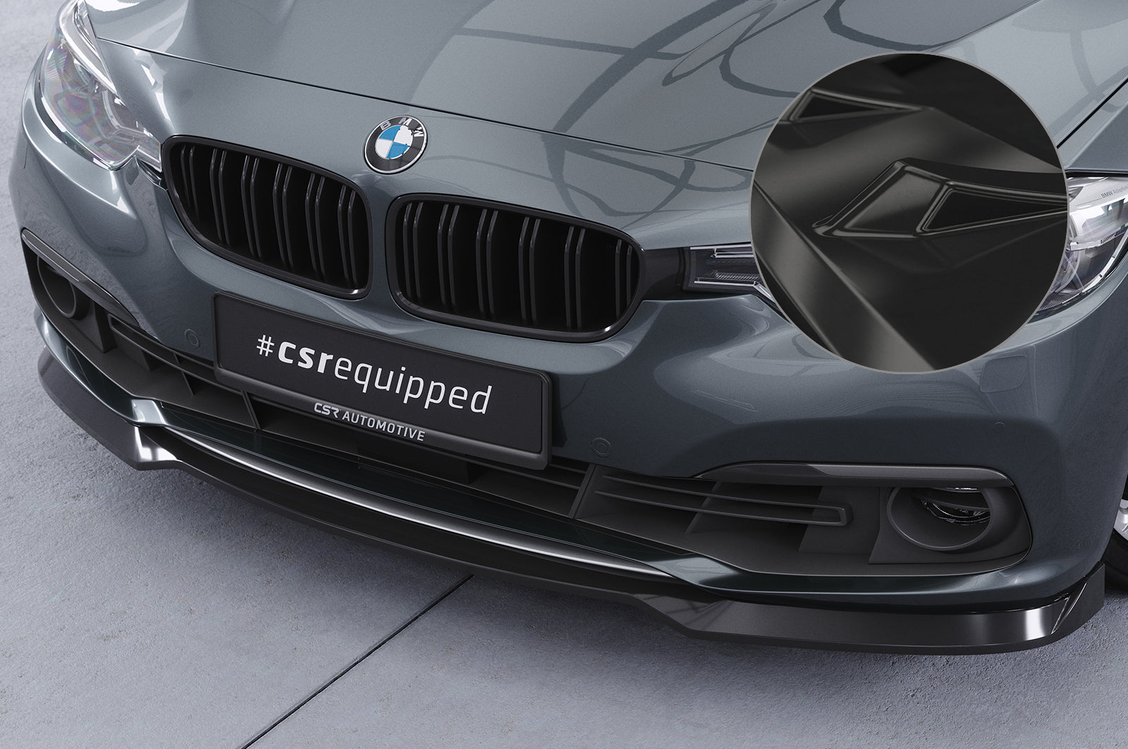 CSR Frontspoiler | Cup-Spoilerlippe mit ABE für BMW 3er F30/F31 LCI CSL604-G Glossy schwarz Hochglanz (keine Lackierung erforderlich)