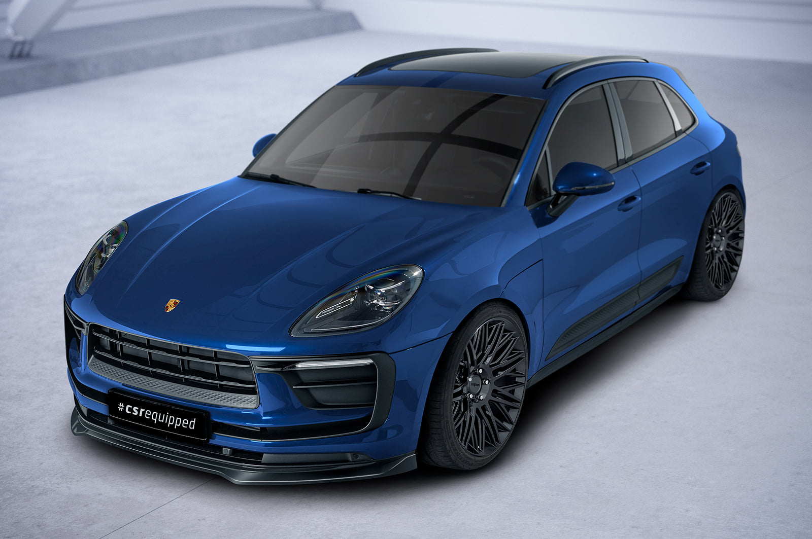 CSR Frontspoiler | Cup-Spoilerlippe mit ABE für Porsche Macan CSL608-L Unlackiert roh (Lackierung erforderlich)