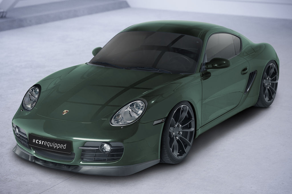CSR Frontspoiler | Cup-Spoilerlippe mit ABE für Porsche 987c Cayman CSL609-S Strukturiert schwarz matt (keine Lackierung erforderlich)