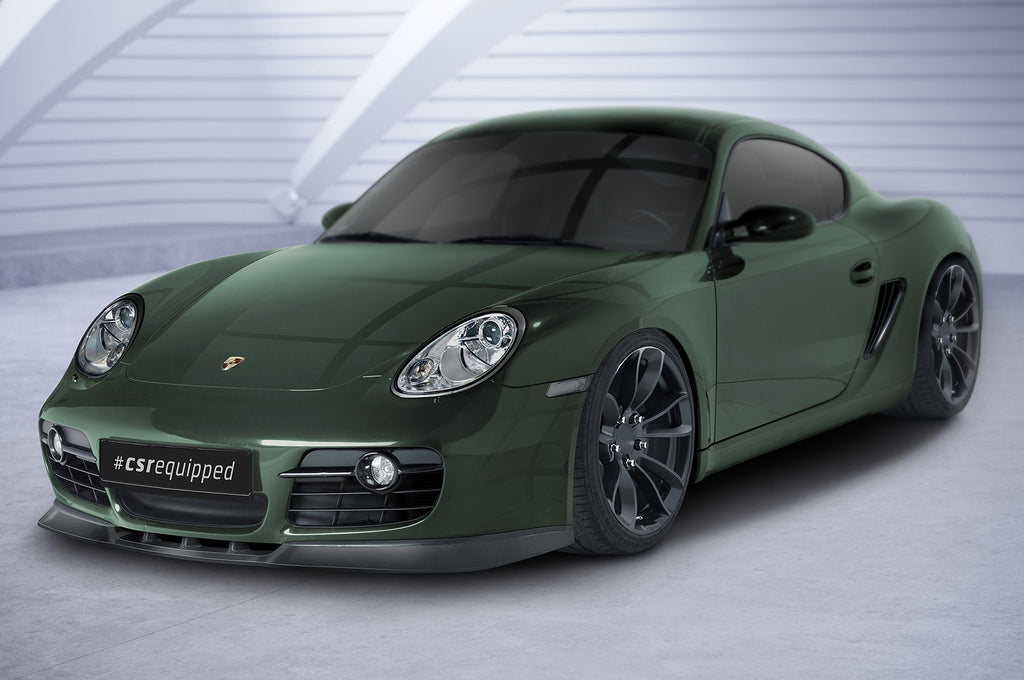 CSR Frontspoiler | Cup-Spoilerlippe mit ABE für Porsche 987c Cayman CSL609-G Glossy schwarz Hochglanz (keine Lackierung erforderlich)