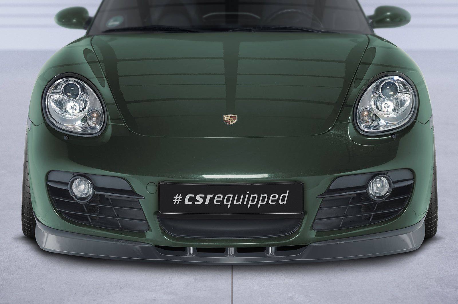 CSR Frontspoiler | Cup-Spoilerlippe mit ABE für Porsche 987c Cayman CSL609-C Carbon Look Hochglanz (keine Lackierung erforderlich)