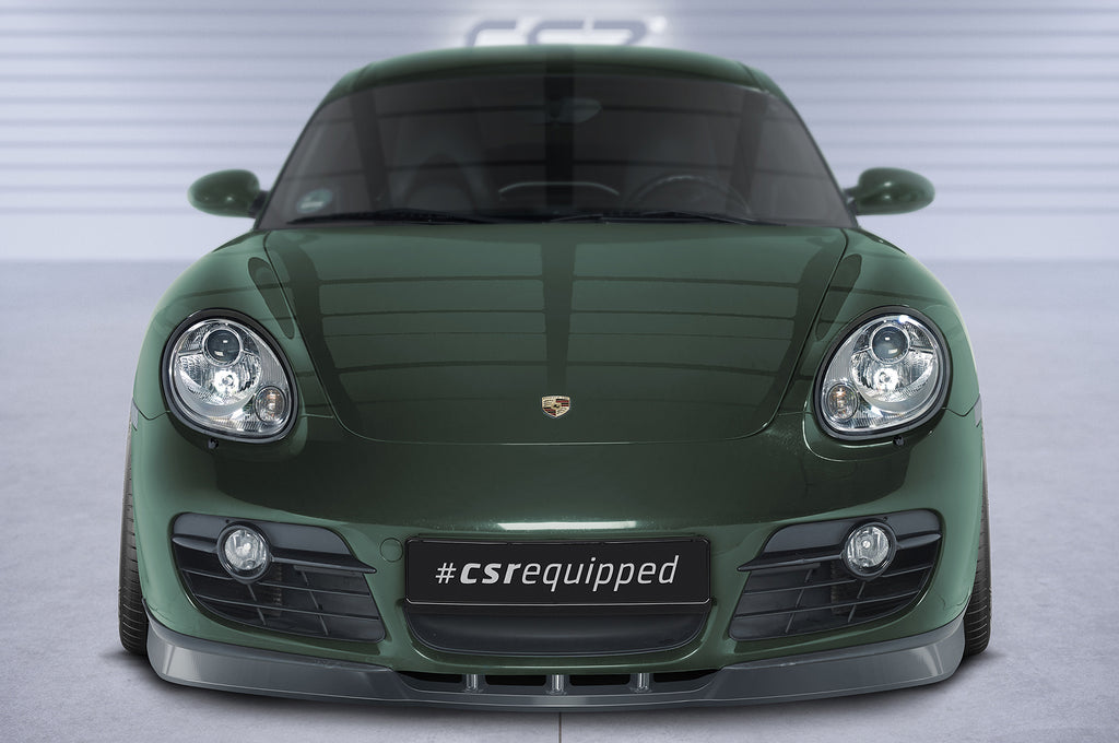 CSR Frontspoiler | Cup-Spoilerlippe mit ABE für Porsche 987c Cayman CSL609-S Strukturiert schwarz matt (keine Lackierung erforderlich)