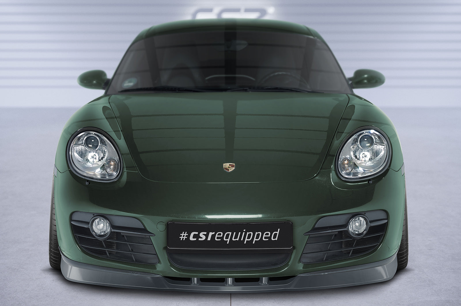 CSR Frontspoiler | Cup-Spoilerlippe mit ABE für Porsche 987c Cayman CSL609-C Carbon Look Hochglanz (keine Lackierung erforderlich)