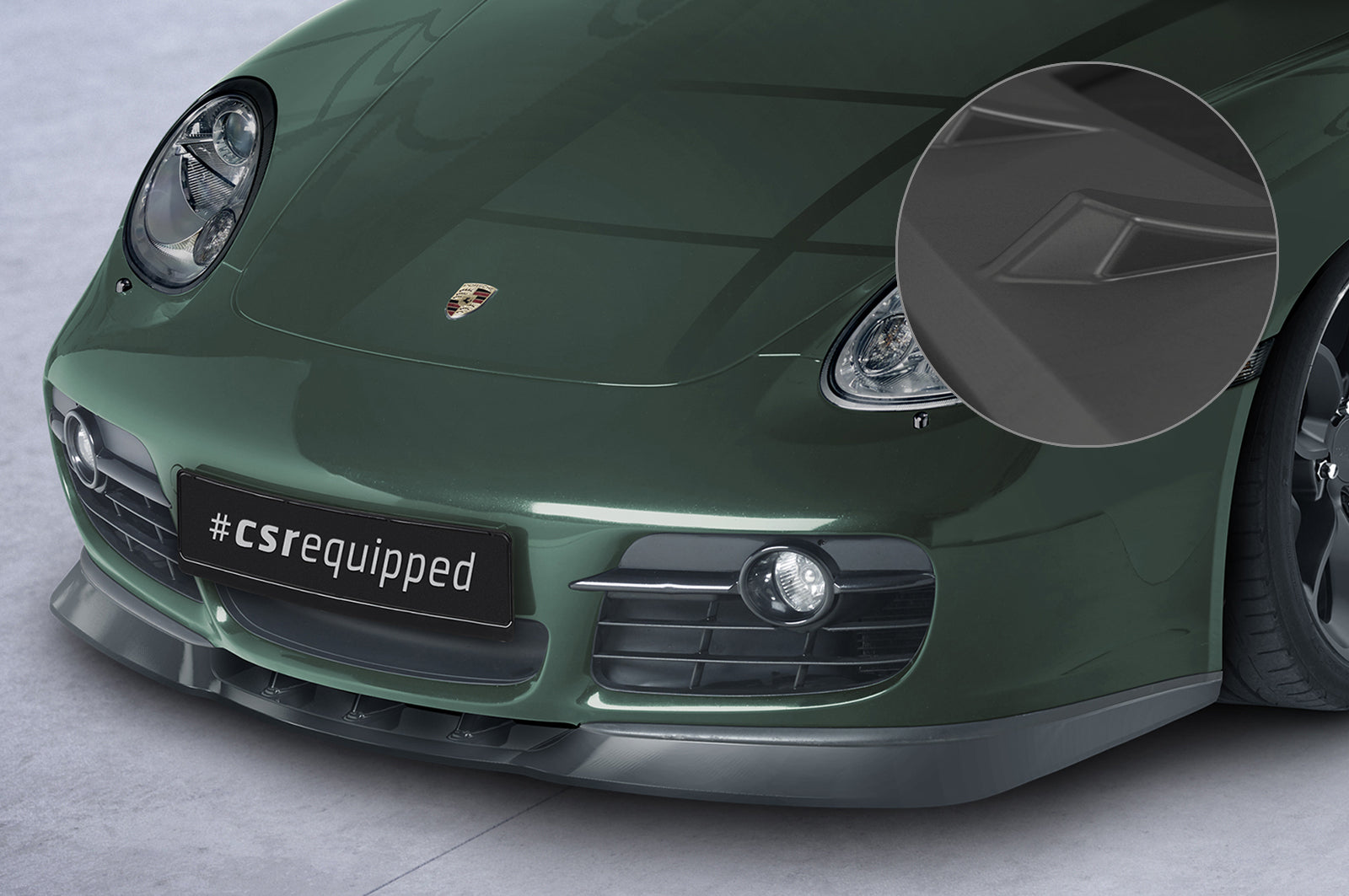 CSR Frontspoiler | Cup-Spoilerlippe mit ABE für Porsche 987c Cayman CSL609-L Unlackiert roh (Lackierung erforderlich)