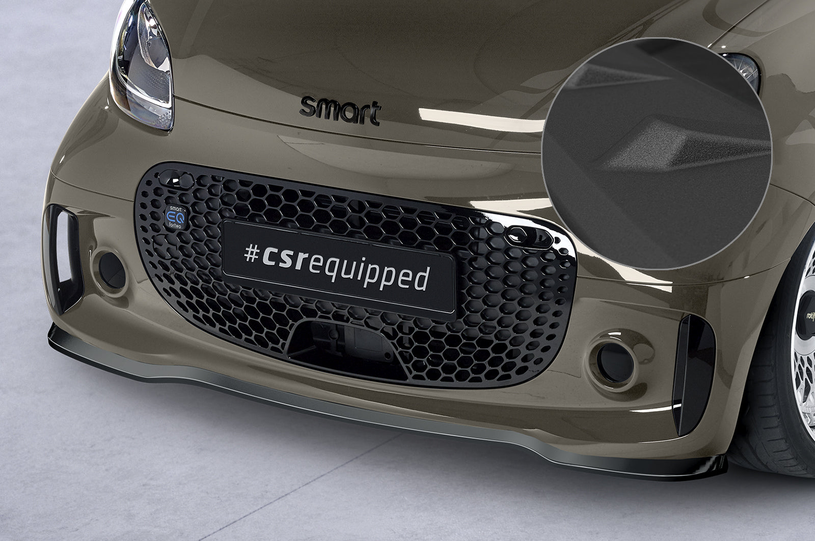 CSR Frontspoiler | Cup-Spoilerlippe mit ABE für Smart EQ fortwo (fortwo 453) CSL610-S Strukturiert schwarz matt (keine Lackierung erforderlich)