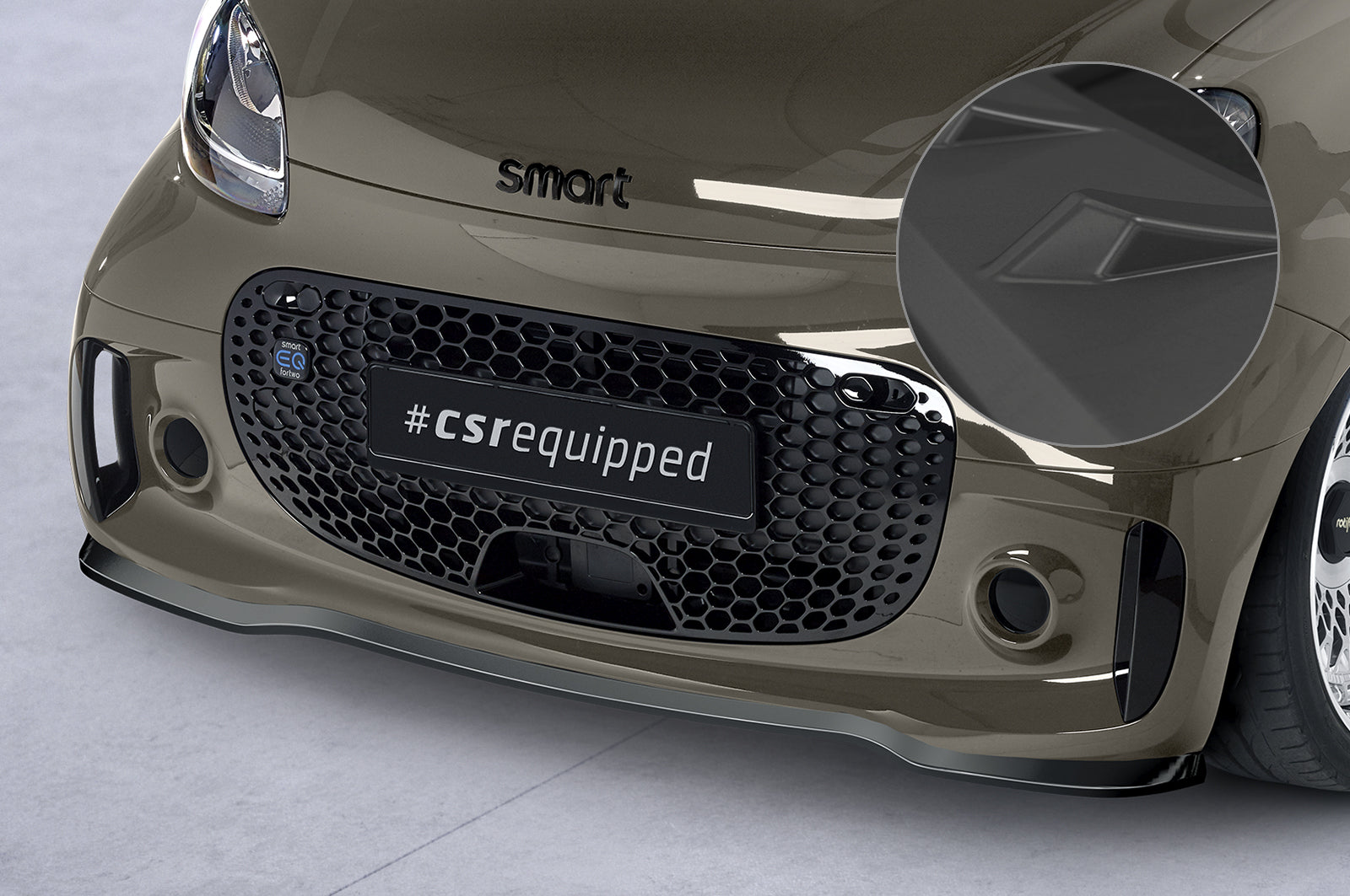 CSR Frontspoiler | Cup-Spoilerlippe mit ABE für Smart EQ fortwo (fortwo 453) CSL610-L Unlackiert roh (Lackierung erforderlich)