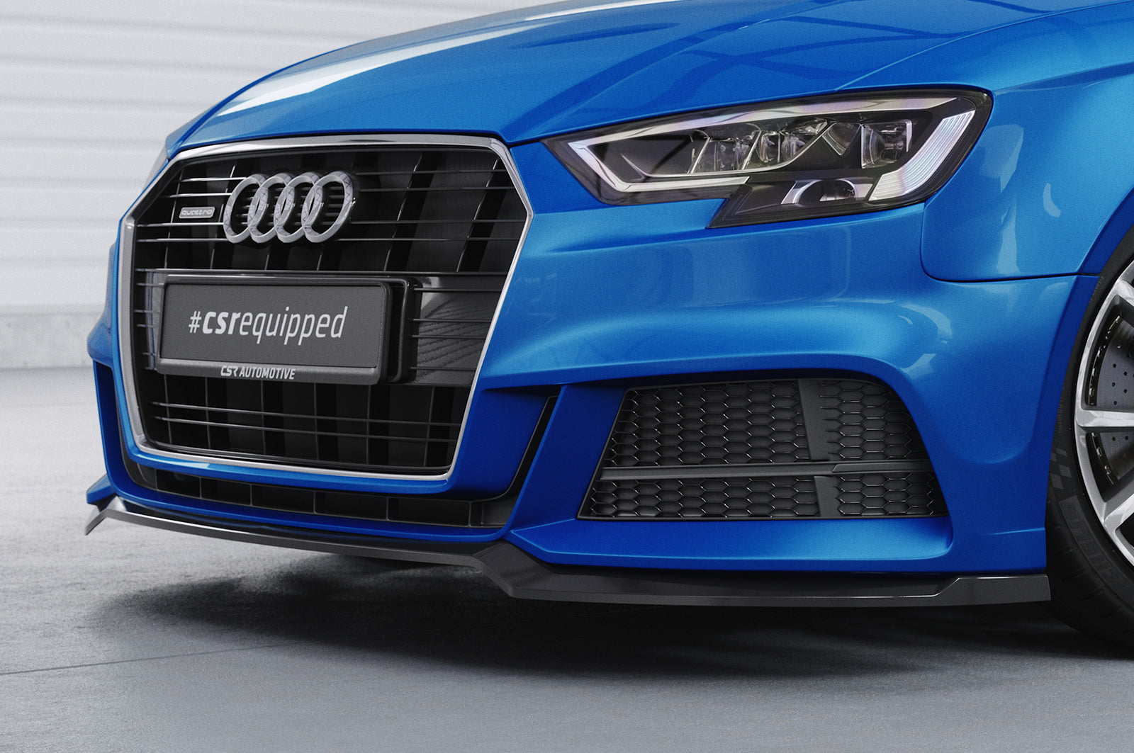 CSR Frontspoiler | Cup-Spoilerlippe mit ABE für Audi A3 S-Line / S3 8V CSL612-G Glossy schwarz Hochglanz (keine Lackierung erforderlich)