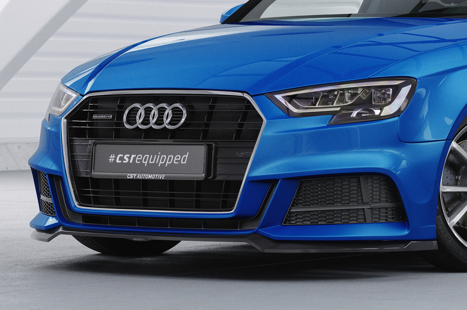 CSR Frontspoiler | Cup-Spoilerlippe mit ABE für Audi A3 S-Line / S3 8V CSL612-C Carbon Look Hochglanz (keine Lackierung erforderlich)