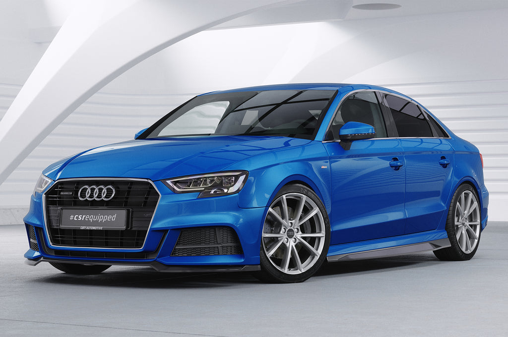 CSR Frontspoiler | Cup-Spoilerlippe mit ABE für Audi A3 S-Line / S3 8V CSL612-G Glossy schwarz Hochglanz (keine Lackierung erforderlich)