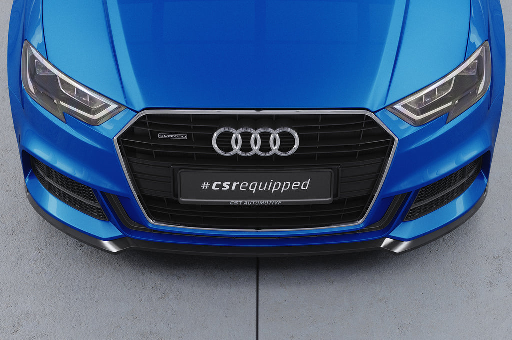 CSR Frontspoiler | Cup-Spoilerlippe mit ABE für Audi A3 S-Line / S3 8V CSL612-G Glossy schwarz Hochglanz (keine Lackierung erforderlich)