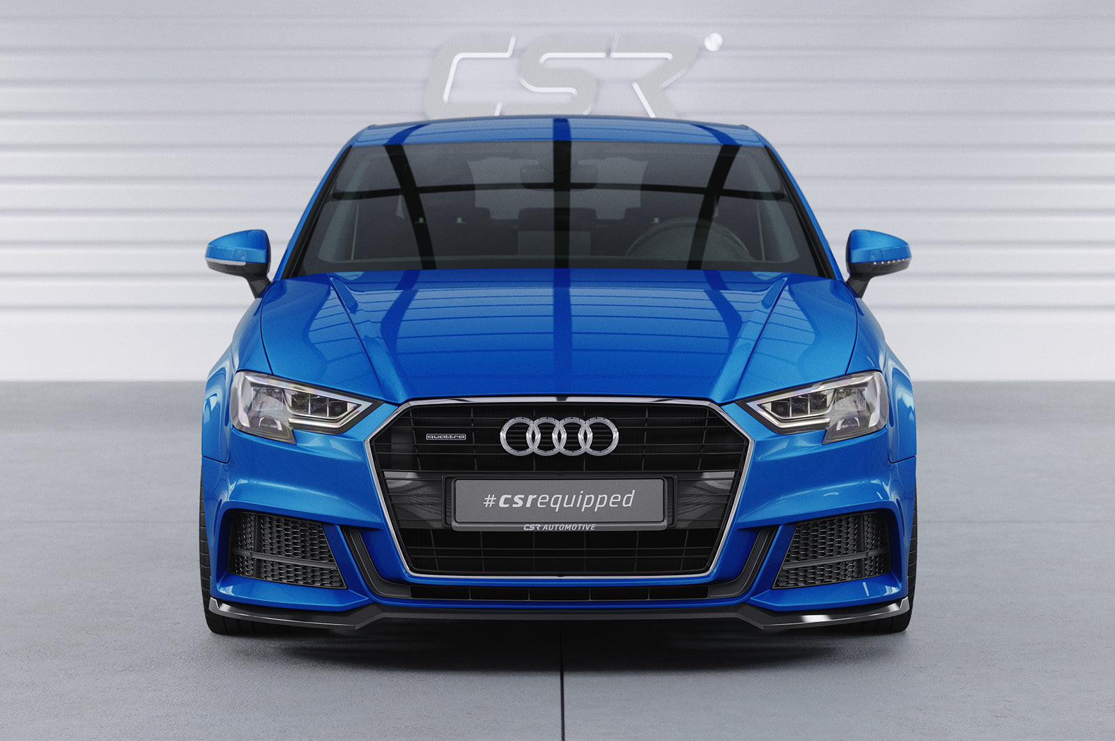 CSR Frontspoiler | Cup-Spoilerlippe mit ABE für Audi A3 S-Line / S3 8V CSL612-C Carbon Look Hochglanz (keine Lackierung erforderlich)