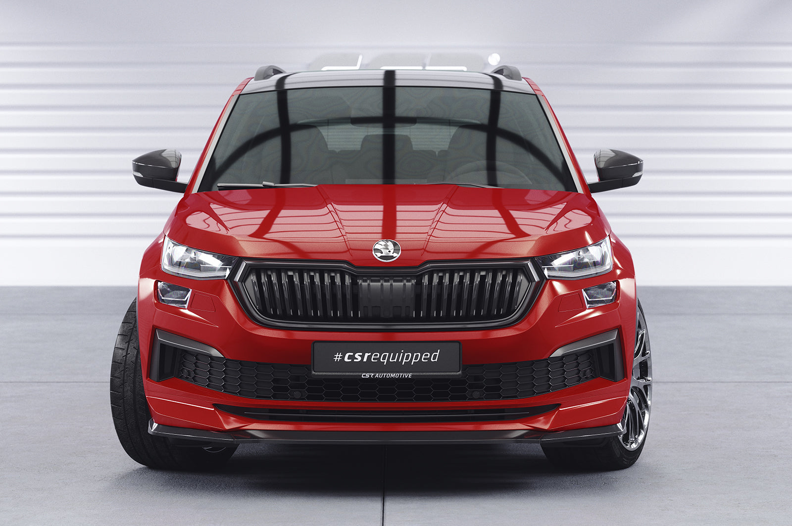 CSR Frontspoiler | Cup-Spoilerlippe mit ABE für Skoda Kodiaq CSL614-C Carbon Look Hochglanz (keine Lackierung erforderlich)