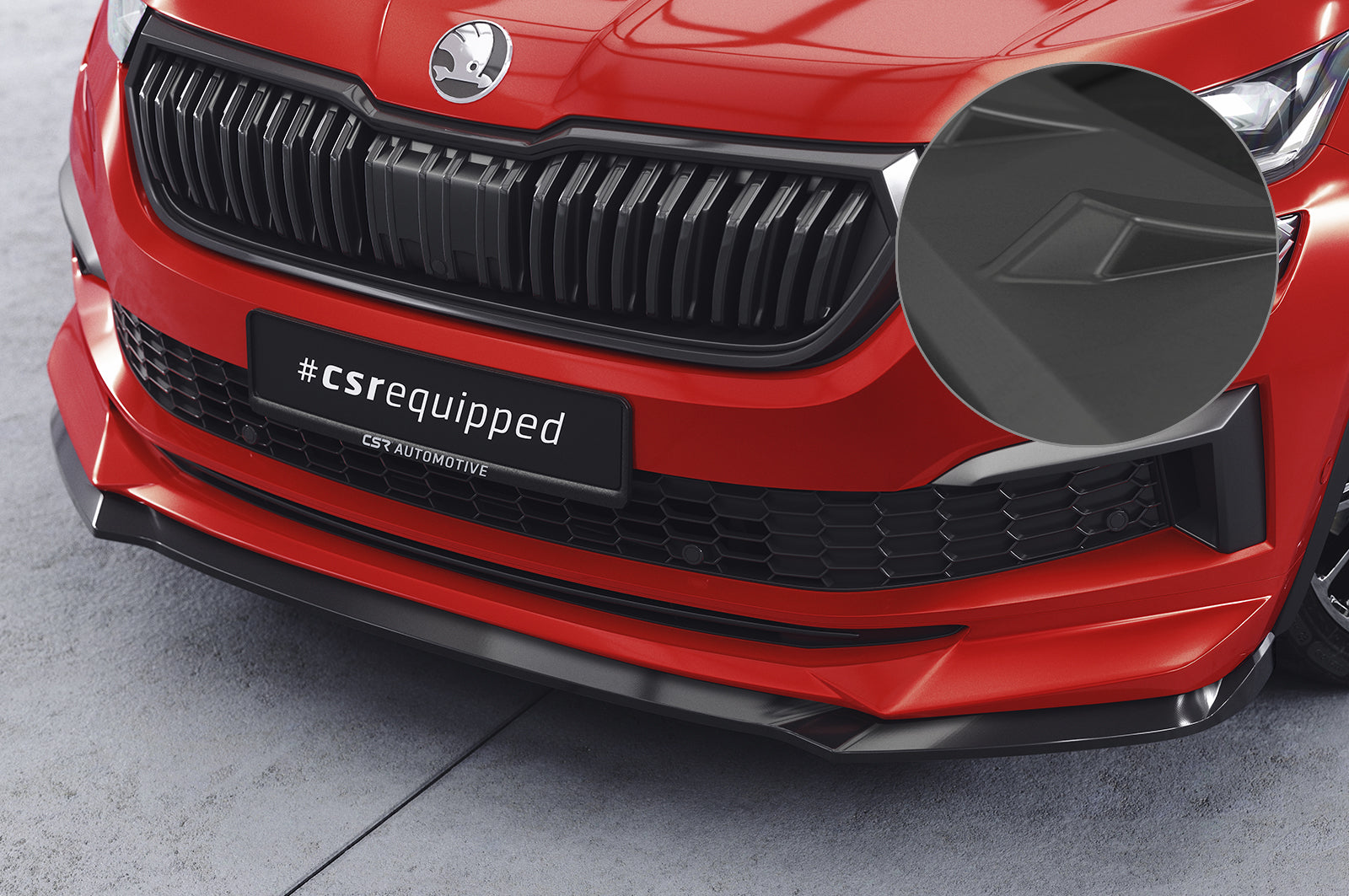 CSR Frontspoiler | Cup-Spoilerlippe mit ABE für Skoda Kodiaq CSL614-L Unlackiert roh (Lackierung erforderlich)