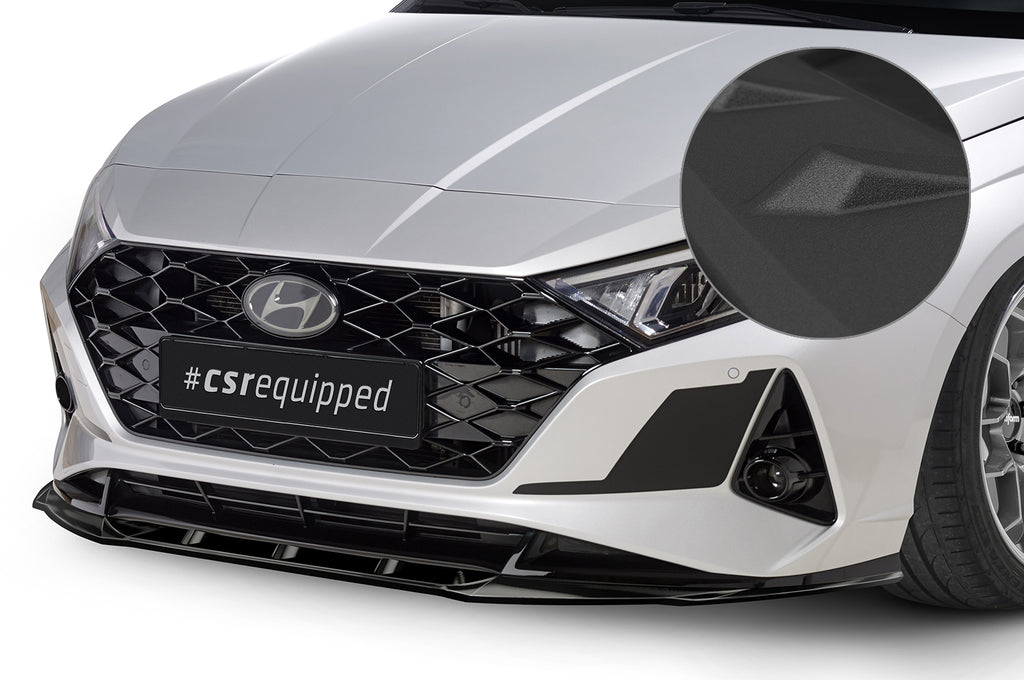 CSR Frontspoiler | Cup-Spoilerlippe mit ABE für Hyundai i20 (BC3) CSL615-S Strukturiert schwarz matt (keine Lackierung erforderlich)