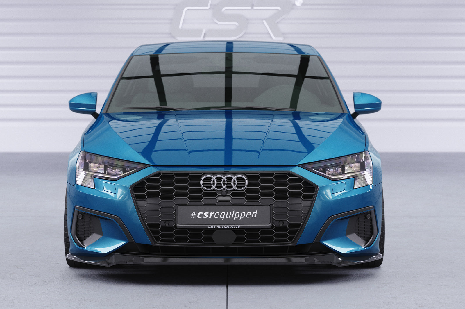 CSR Frontspoiler | Cup-Spoilerlippe mit ABE für Audi A3 8Y Limousine CSL616-C Carbon Look Hochglanz (keine Lackierung erforderlich)