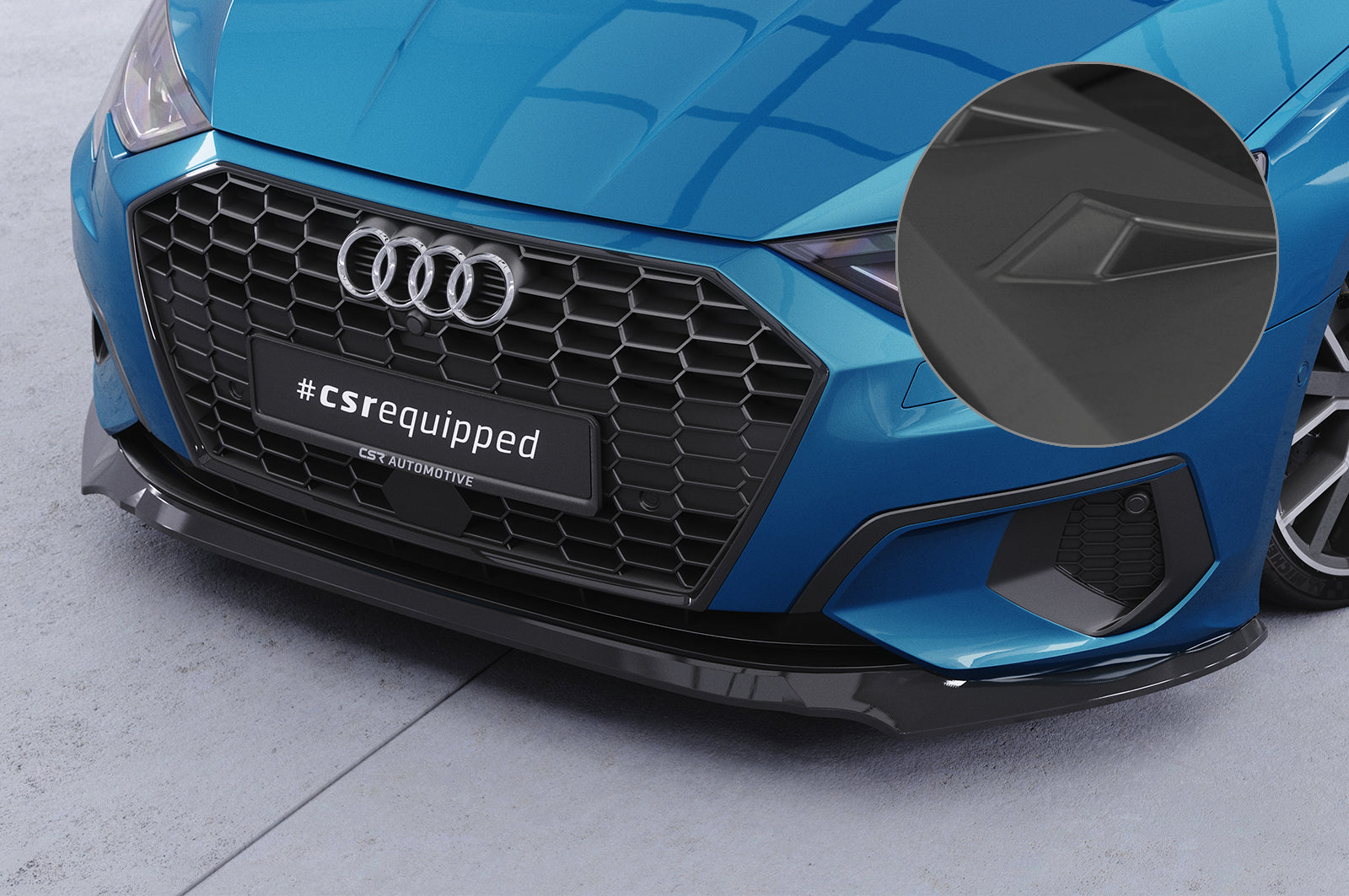 CSR Frontspoiler | Cup-Spoilerlippe mit ABE für Audi A3 8Y Limousine CSL616-L Unlackiert roh (Lackierung erforderlich)
