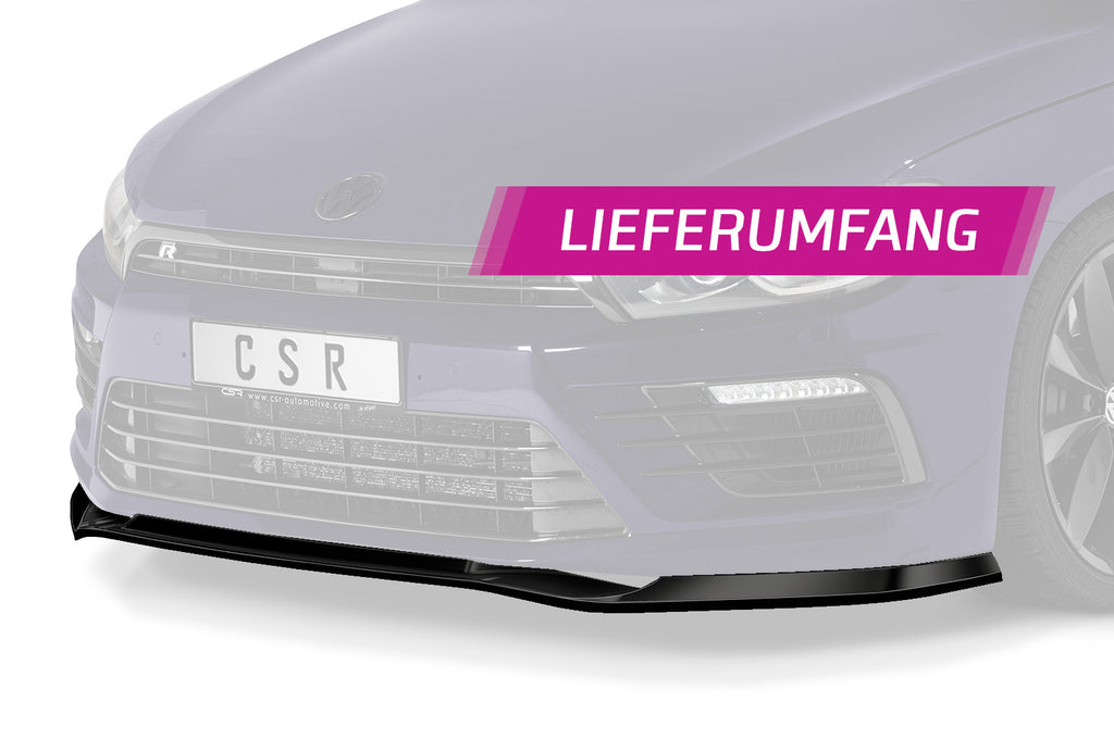 CSR Frontspoiler | Cup-Spoilerlippe mit ABE für VW Scirocco (Typ 13) R CSL617-L Unlackiert roh (Lackierung erforderlich)
