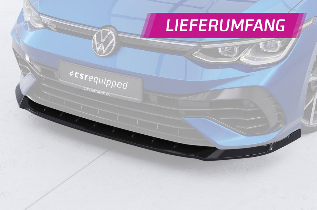 CSR Frontspoiler | Cup-Spoilerlippe mit ABE für VW Golf 8 (CD) R CSL618-C Carbon Look Hochglanz (keine Lackierung erforderlich)