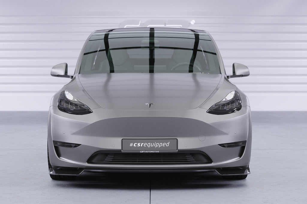 CSR Frontspoiler | Cup-Spoilerlippe mit ABE für Tesla Model Y CSL620-G Glossy schwarz Hochglanz (keine Lackierung erforderlich)