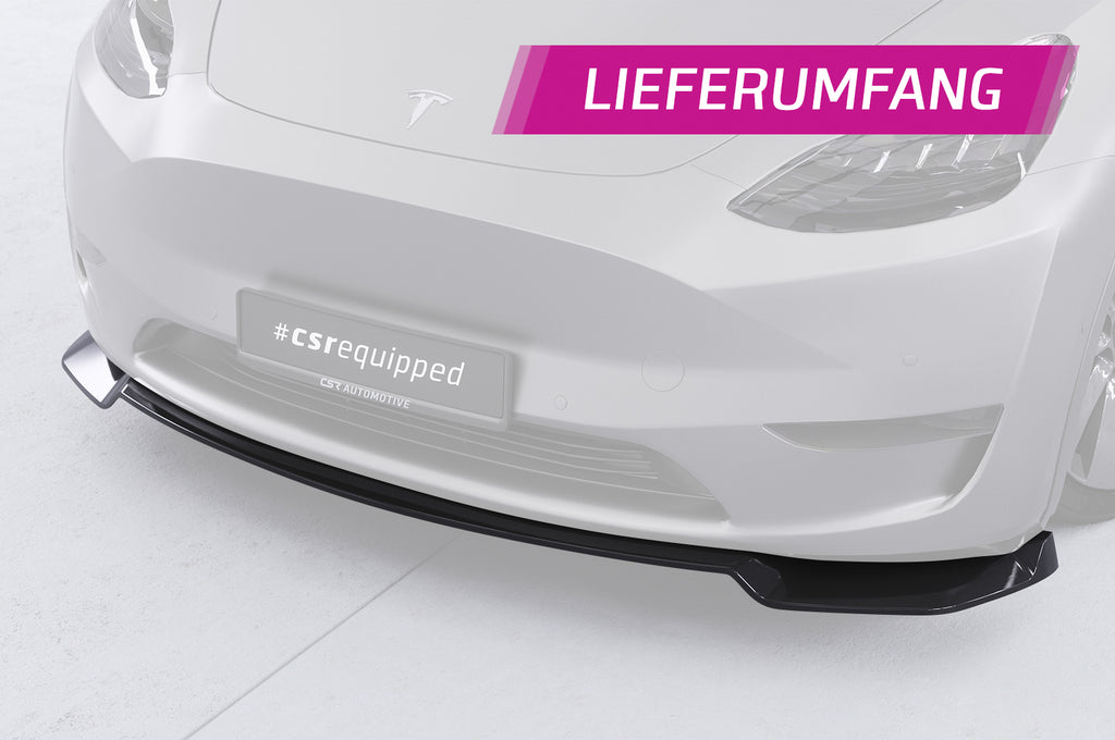 CSR Frontspoiler | Cup-Spoilerlippe mit ABE für Tesla Model Y CSL620-G Glossy schwarz Hochglanz (keine Lackierung erforderlich)