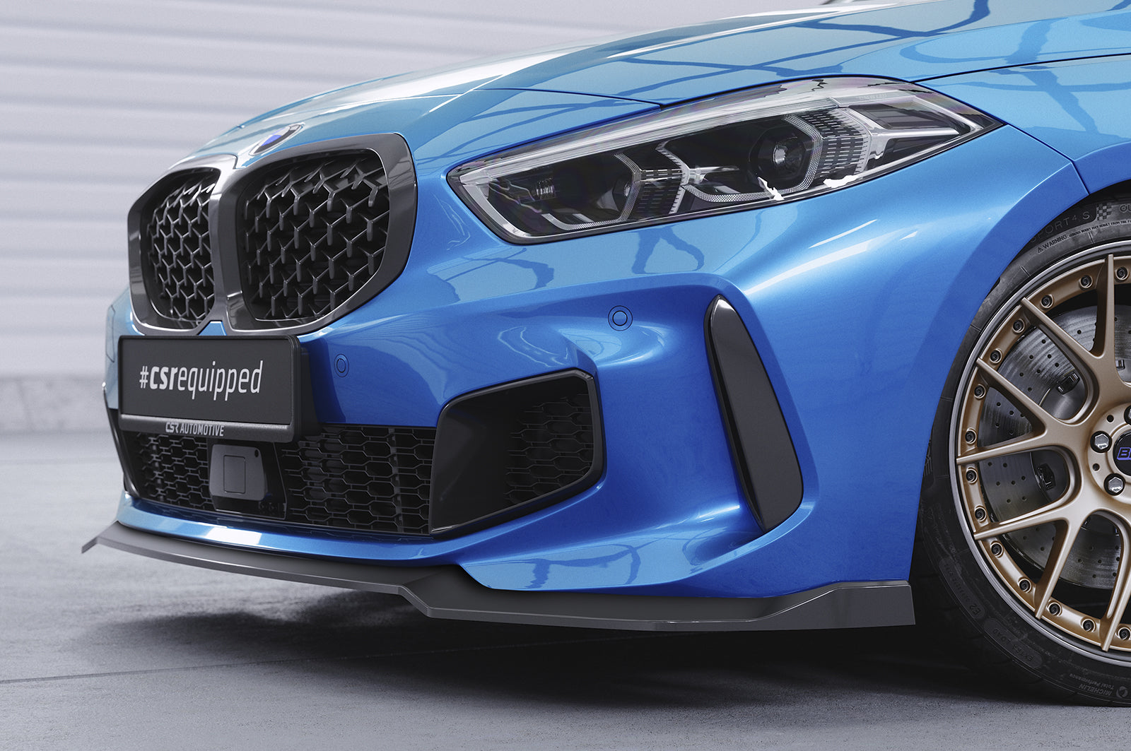 CSR Frontspoiler | Cup-Spoilerlippe mit ABE für BMW 1er F40 M-Paket CSL621-L Unlackiert roh (Lackierung erforderlich)