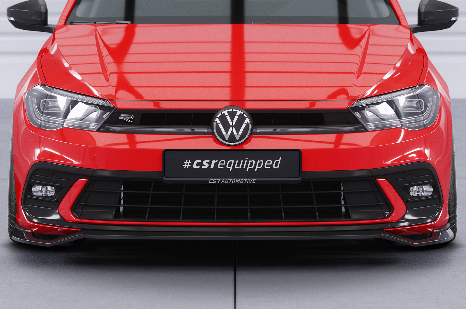 CSR Frontspoiler | Cup-Spoilerlippe mit ABE für VW Polo 6 2G (Typ AW) GTI / R-Line CSL622-C Carbon Look Hochglanz (keine Lackierung erforderlich)