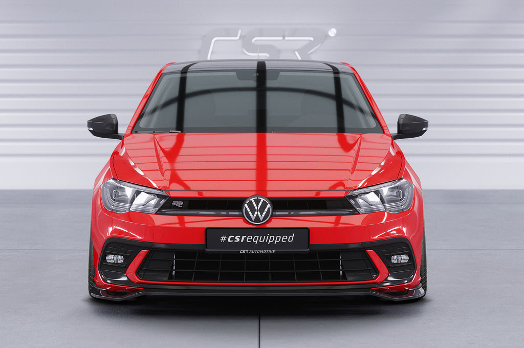 CSR Frontspoiler | Cup-Spoilerlippe mit ABE für VW Polo 6 2G (Typ AW) GTI / R-Line CSL622-G Glossy schwarz Hochglanz (keine Lackierung erforderlich)