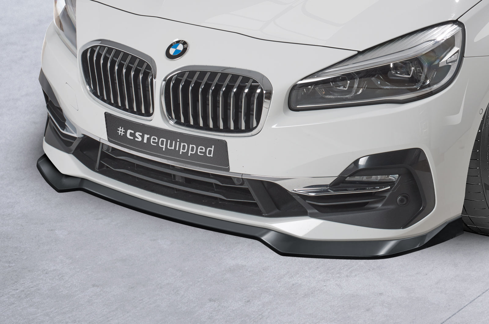 CSR Frontspoiler | Cup-Spoilerlippe mit ABE für BMW 2er (F45) Active Tourer CSL623-L Unlackiert roh (Lackierung erforderlich)