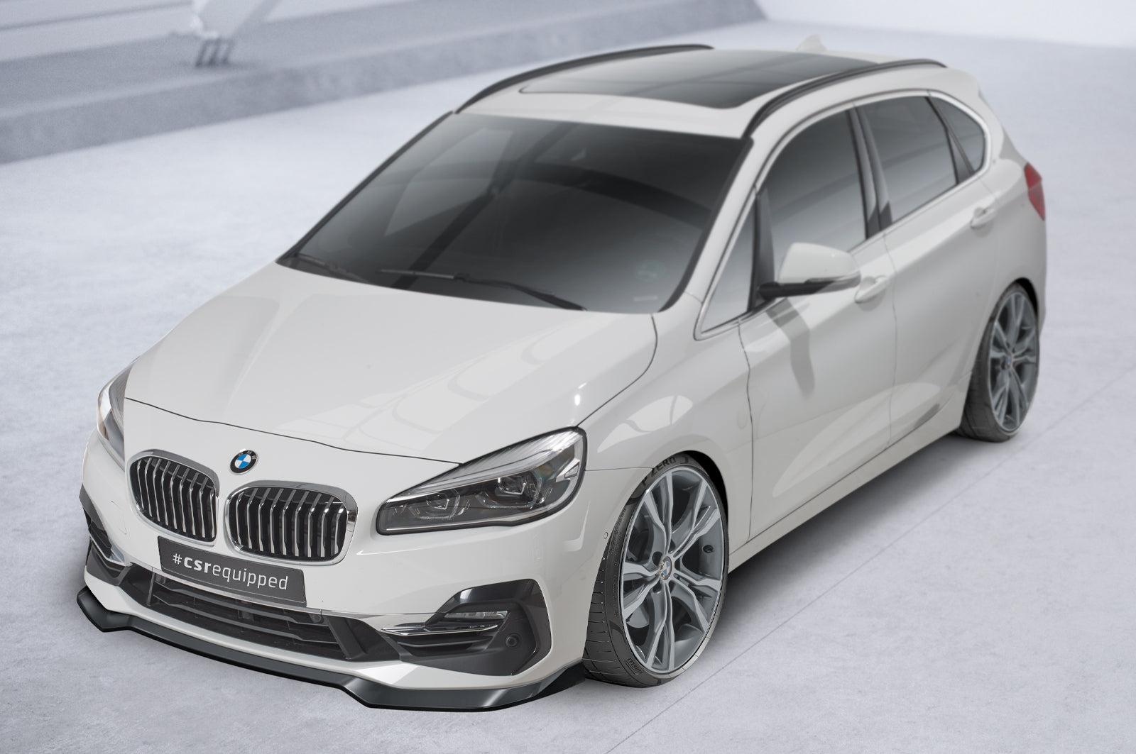 CSR Frontspoiler | Cup-Spoilerlippe mit ABE für BMW 2er (F45) Active Tourer CSL623-L Unlackiert roh (Lackierung erforderlich)