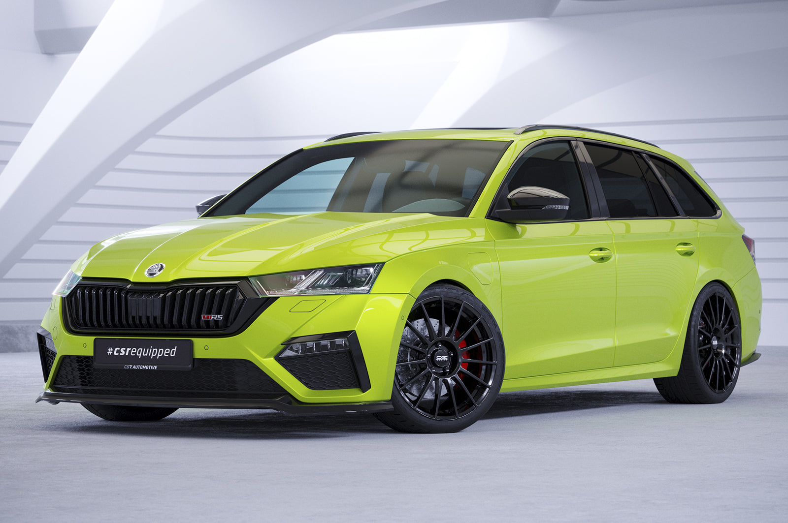 CSR Frontspoiler | Cup-Spoilerlippe mit ABE für Skoda Octavia 4 RS / RS Plus CSL624-S Strukturiert schwarz matt (keine Lackierung erforderlich)