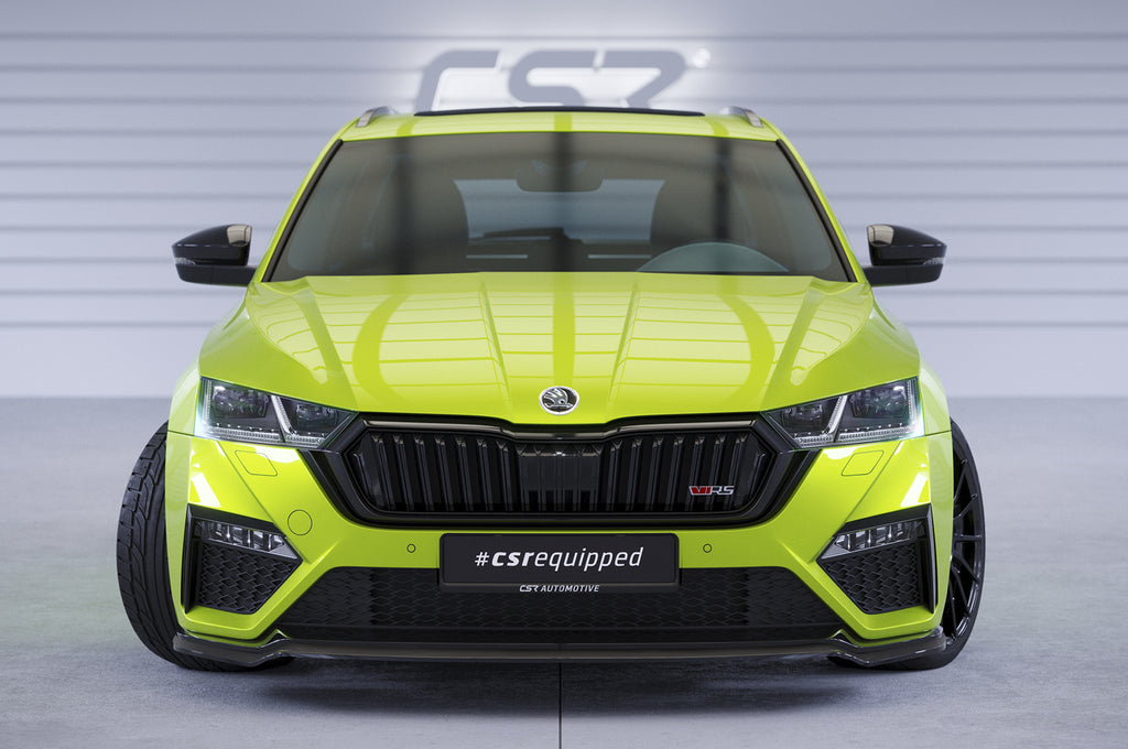 CSR Frontspoiler | Cup-Spoilerlippe mit ABE für Skoda Octavia 4 RS / RS Plus CSL624-S Strukturiert schwarz matt (keine Lackierung erforderlich)