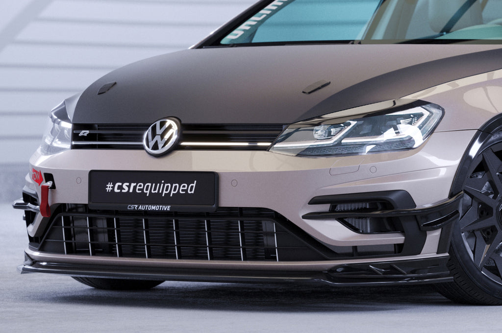 CSR Frontspoiler | Cup-Spoilerlippe mit ABE für VW Golf 7 (Typ AU) R CSL625-S Strukturiert schwarz matt (keine Lackierung erforderlich)
