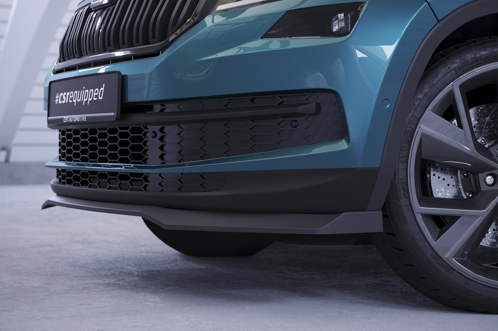 CSR Frontspoiler | Cup-Spoilerlippe mit ABE für Skoda Kodiaq CSL626-G Glossy schwarz Hochglanz (keine Lackierung erforderlich)