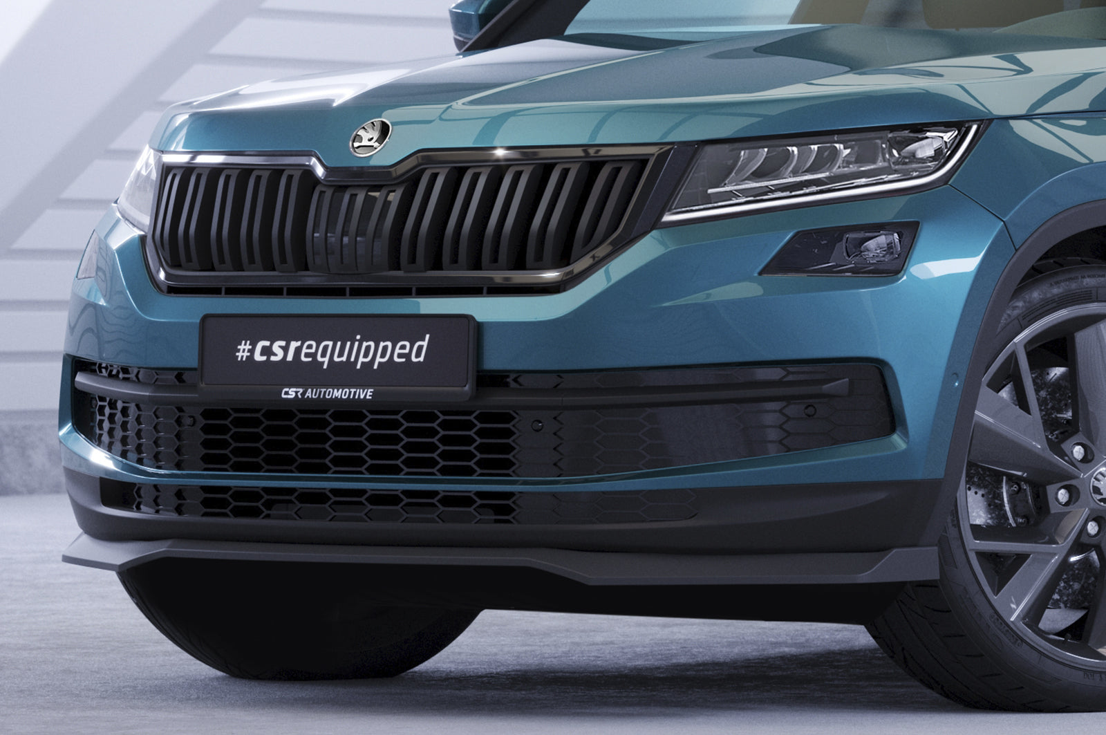 CSR Frontspoiler | Cup-Spoilerlippe mit ABE für Skoda Kodiaq CSL626-C Carbon Look Hochglanz (keine Lackierung erforderlich)