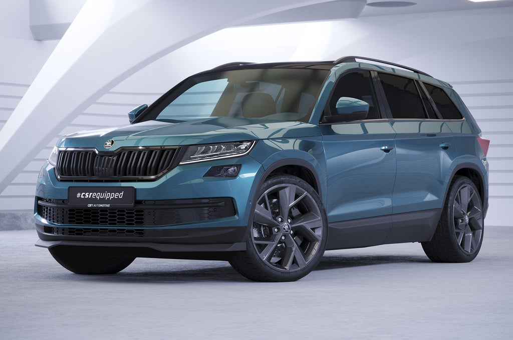 CSR Frontspoiler | Cup-Spoilerlippe mit ABE für Skoda Kodiaq CSL626-C Carbon Look Hochglanz (keine Lackierung erforderlich)