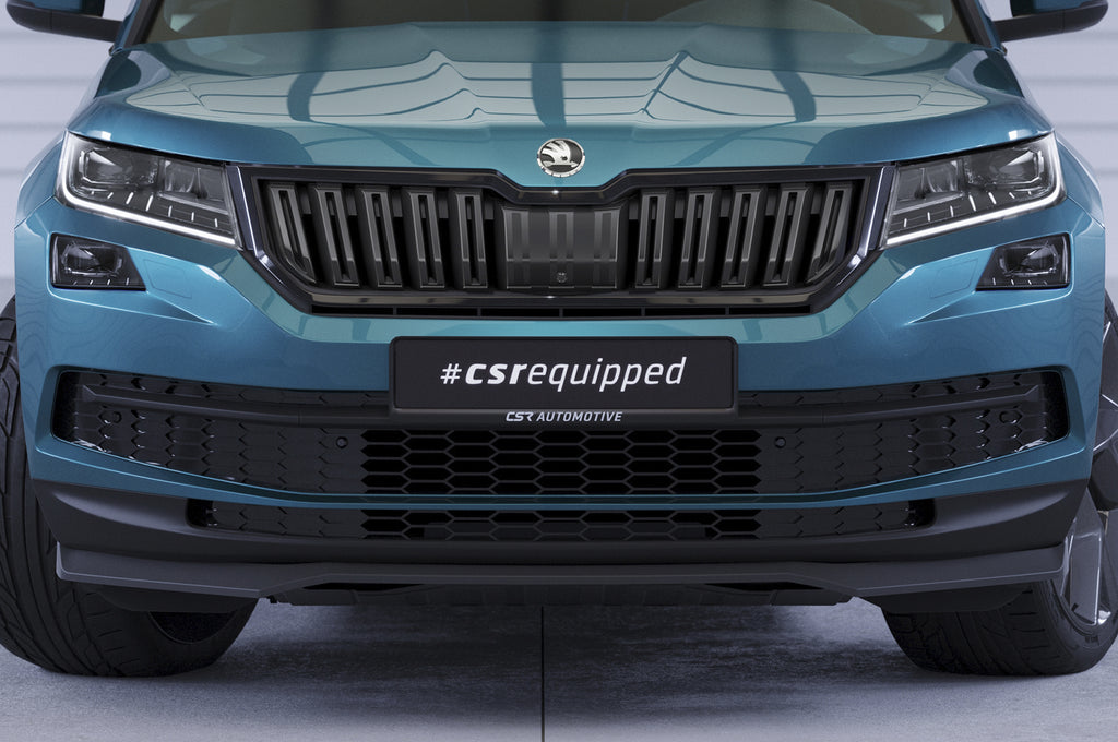 CSR Frontspoiler | Cup-Spoilerlippe mit ABE für Skoda Kodiaq CSL626-C Carbon Look Hochglanz (keine Lackierung erforderlich)