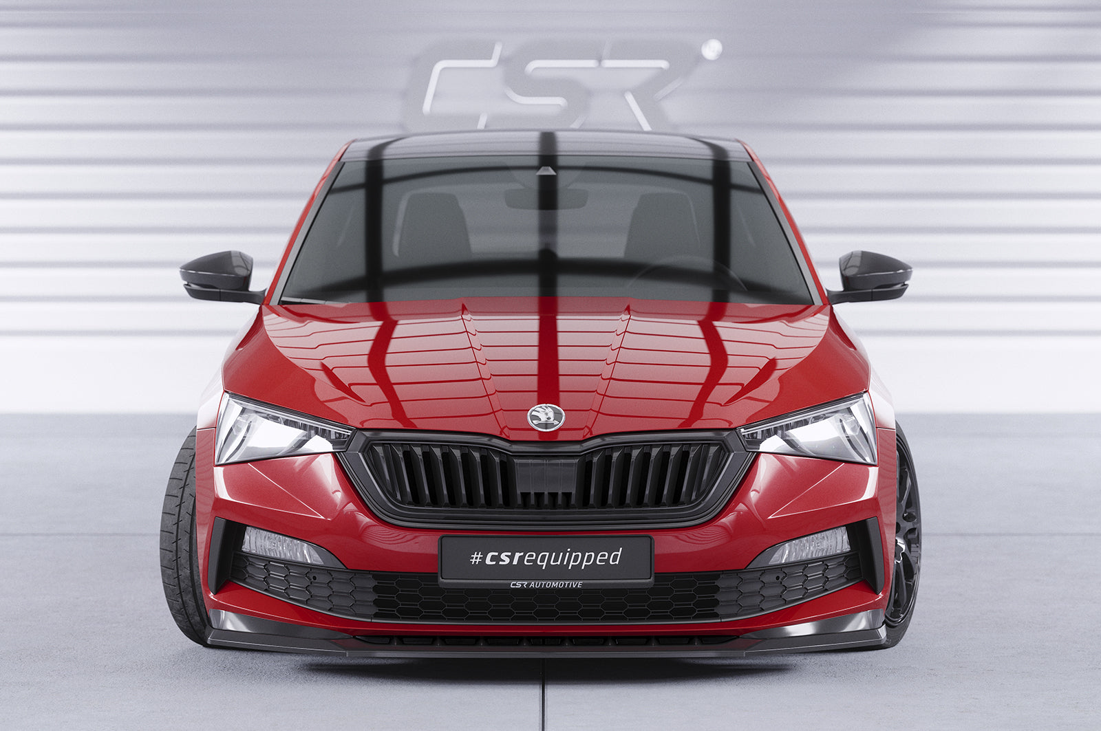 CSR Frontspoiler | Cup-Spoilerlippe mit ABE für Skoda Scala Monte Carlo CSL627-G Glossy schwarz Hochglanz (keine Lackierung erforderlich)