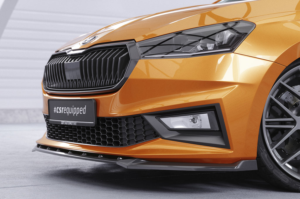CSR Frontspoiler | Cup-Spoilerlippe mit ABE für Skoda Fabia 4 CSL630-C Carbon Look Hochglanz (keine Lackierung erforderlich)