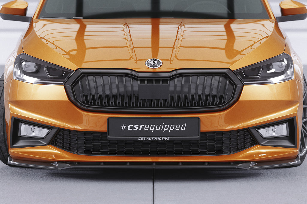 CSR Frontspoiler | Cup-Spoilerlippe mit ABE für Skoda Fabia 4 CSL630-C Carbon Look Hochglanz (keine Lackierung erforderlich)