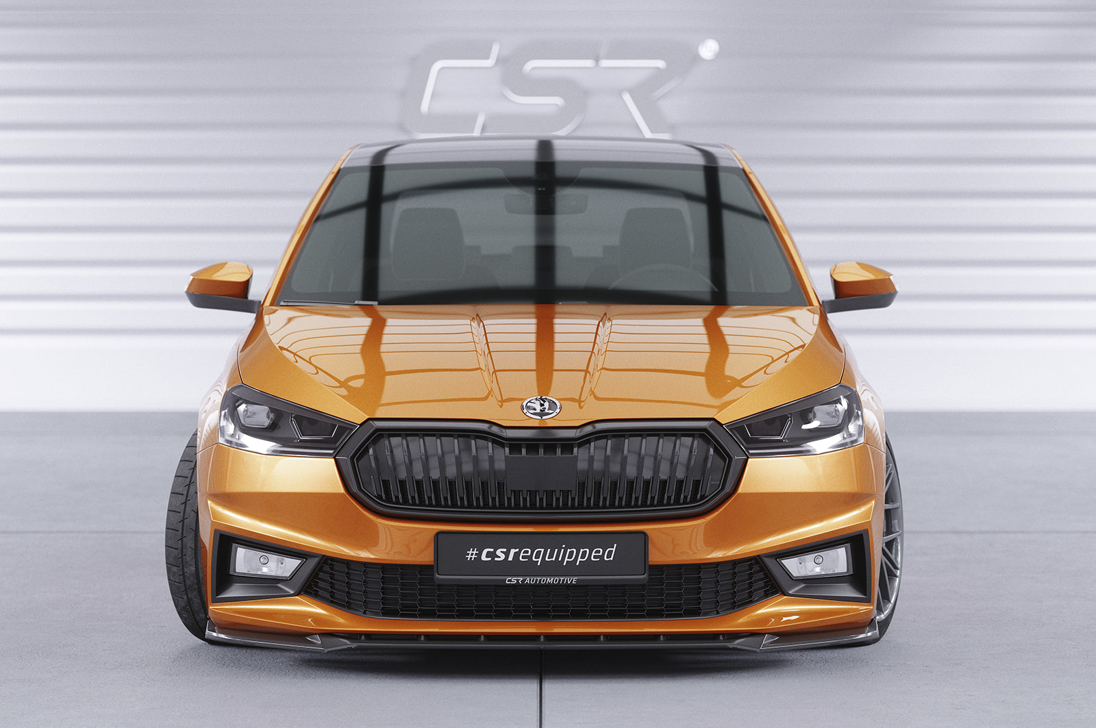 CSR Frontspoiler | Cup-Spoilerlippe mit ABE für Skoda Fabia 4 CSL630-C Carbon Look Hochglanz (keine Lackierung erforderlich)