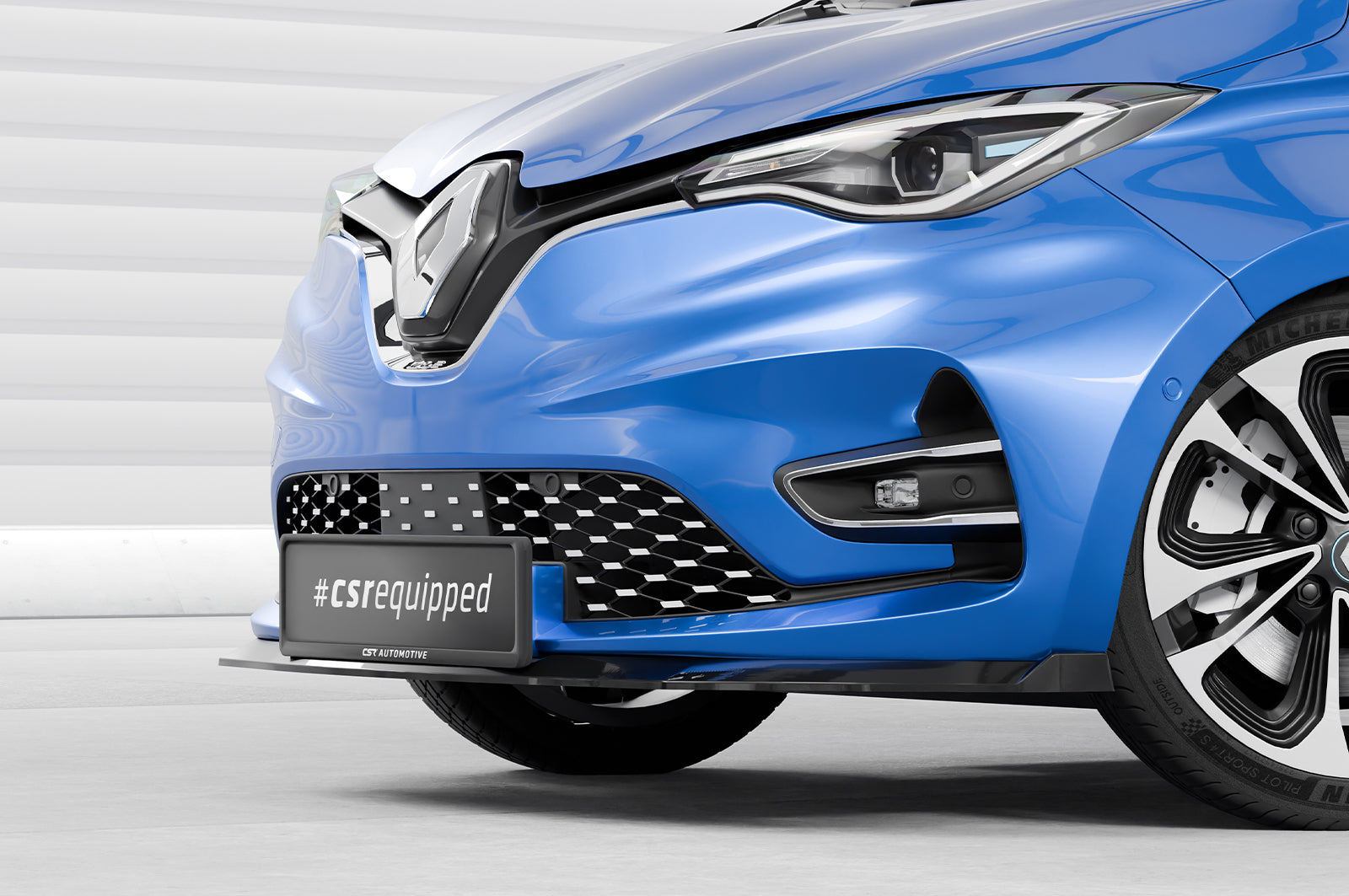CSR Frontspoiler | Cup-Spoilerlippe mit ABE für Renault Zoe CSL632-C Carbon Look Hochglanz (keine Lackierung erforderlich)