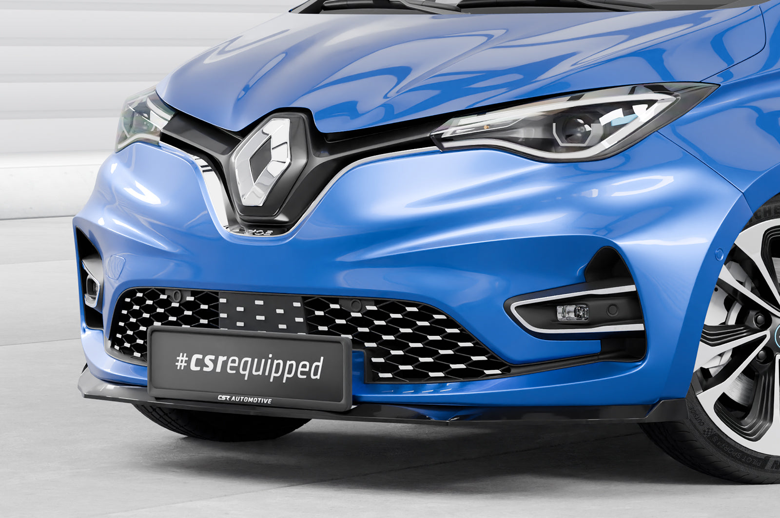 CSR Frontspoiler | Cup-Spoilerlippe mit ABE für Renault Zoe CSL632-S Strukturiert schwarz matt (keine Lackierung erforderlich)