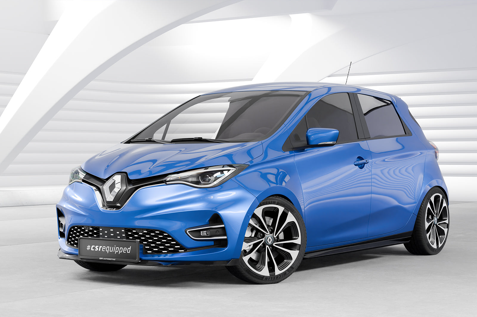 CSR Frontspoiler | Cup-Spoilerlippe mit ABE für Renault Zoe CSL632-S Strukturiert schwarz matt (keine Lackierung erforderlich)
