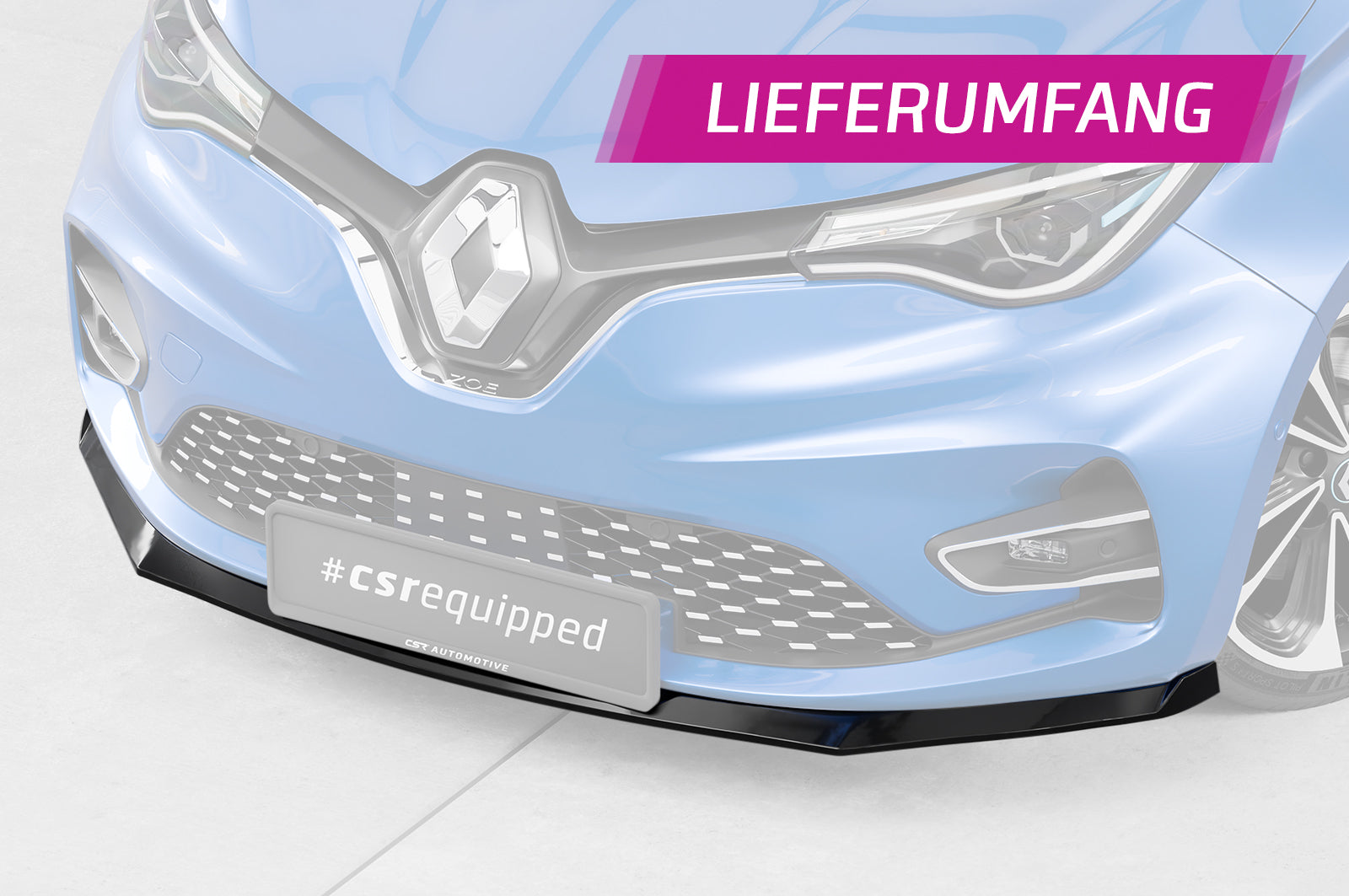 CSR Frontspoiler | Cup-Spoilerlippe mit ABE für Renault Zoe CSL632-L Unlackiert roh (Lackierung erforderlich)