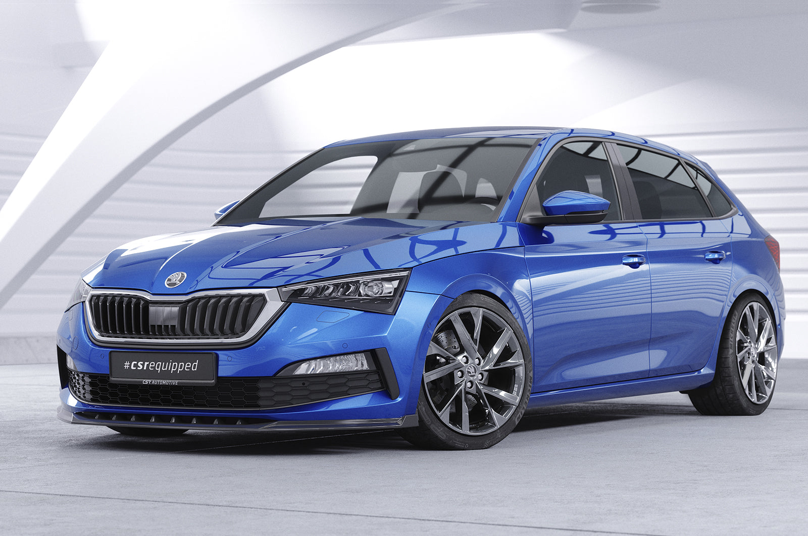 CSR Frontspoiler | Cup-Spoilerlippe mit ABE für Skoda Scala CSL633-C Carbon Look Hochglanz (keine Lackierung erforderlich)