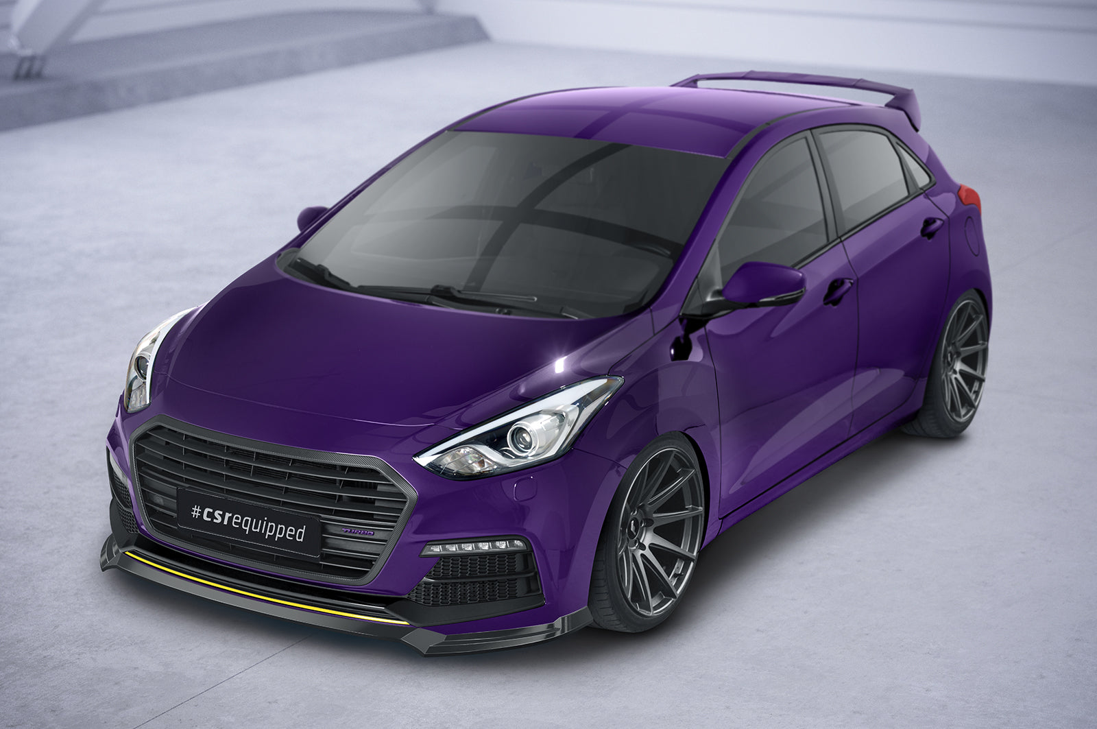 CSR Frontspoiler | Cup-Spoilerlippe mit ABE für Hyundai I30 (GD) Turbo CSL635-L Unlackiert roh (Lackierung erforderlich)