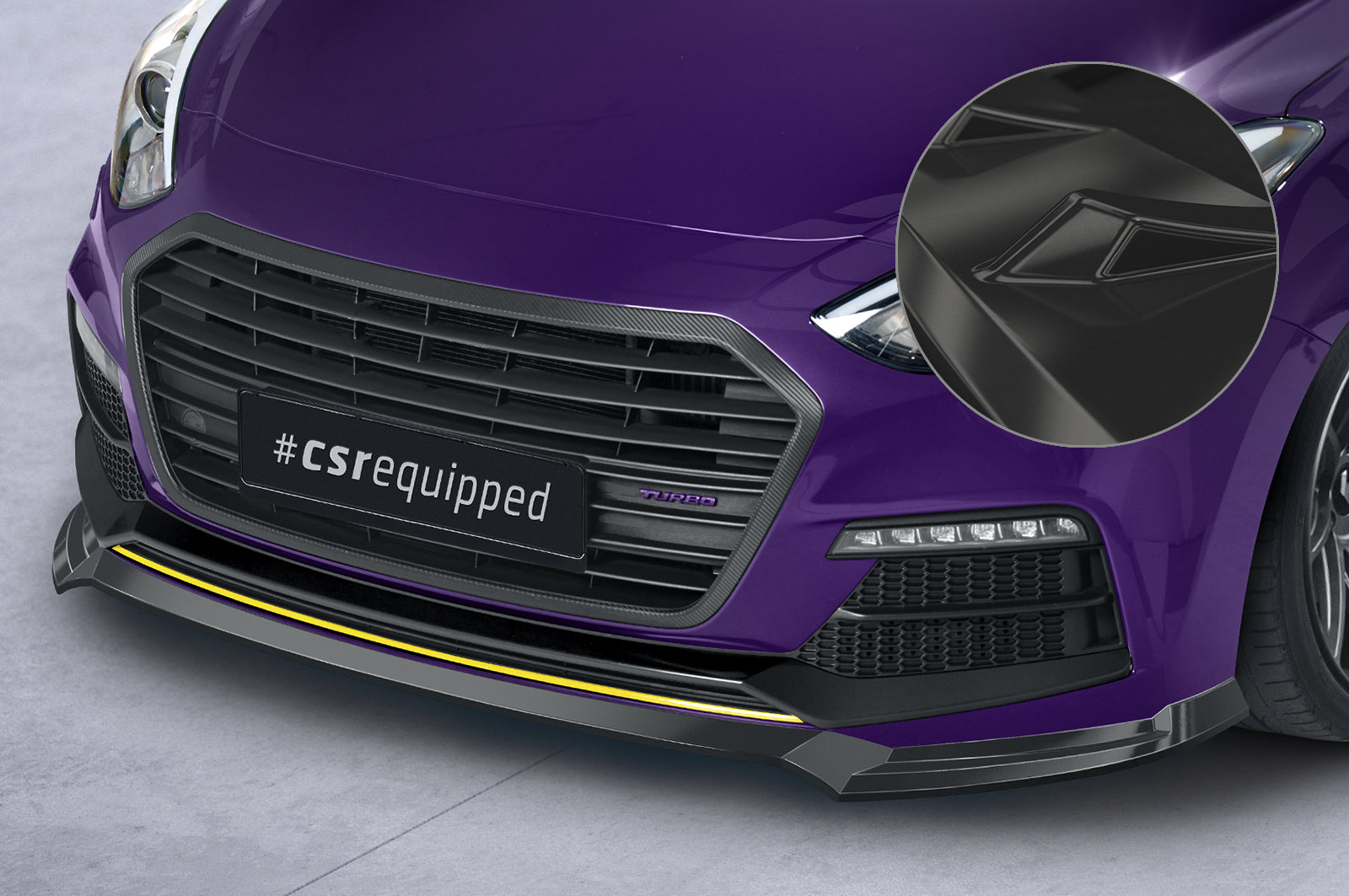 CSR Frontspoiler | Cup-Spoilerlippe mit ABE für Hyundai I30 (GD) Turbo CSL635-G Glossy schwarz Hochglanz (keine Lackierung erforderlich)