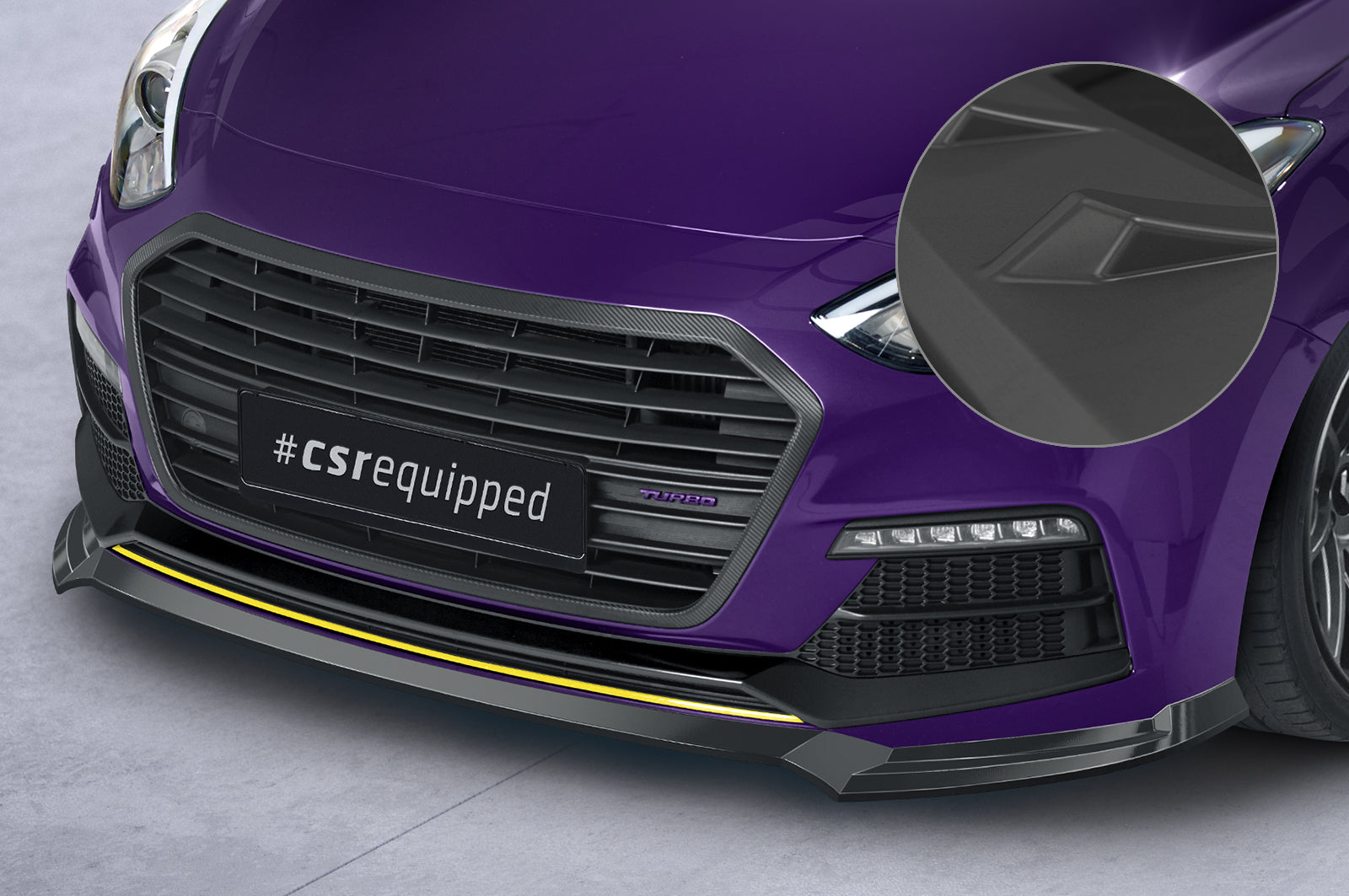 CSR Frontspoiler | Cup-Spoilerlippe mit ABE für Hyundai I30 (GD) Turbo CSL635-L Unlackiert roh (Lackierung erforderlich)